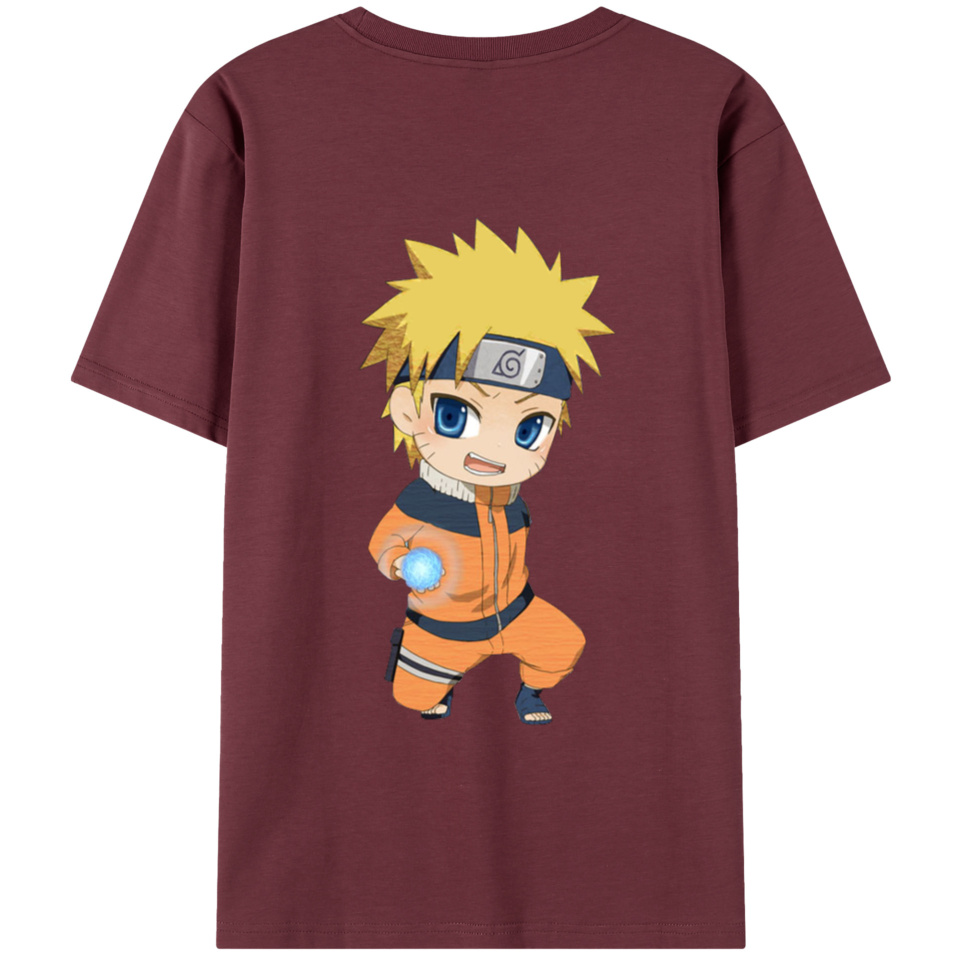 （画像用） NARUTO -ナルト- うずまき ナルト Uzumaki Naruto 綿100％半袖Tシャツ（背面プリント）